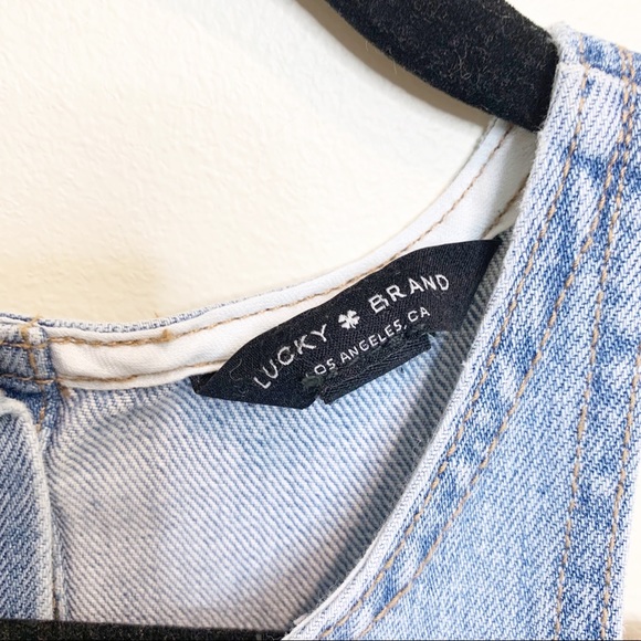 Lucky Brand Light Denim Jumper Overalls Dress Size Small - Picture 3 of 4